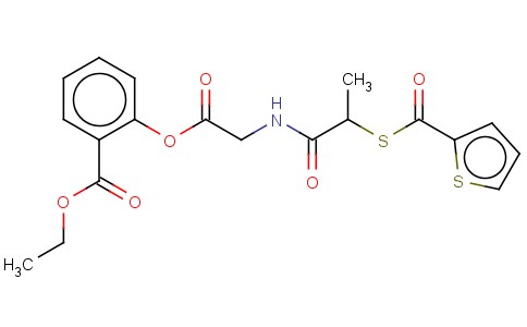 GLYCINE, N-(1-OXO-2-((2-THIENYLCARBONYL)THIO)PROPYL)-, 2-(ETHOXYCARBON YL)PHENYL ESTER